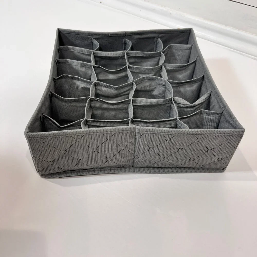 Sorbus Gray Collapsible Sock Organizer (20 socks)